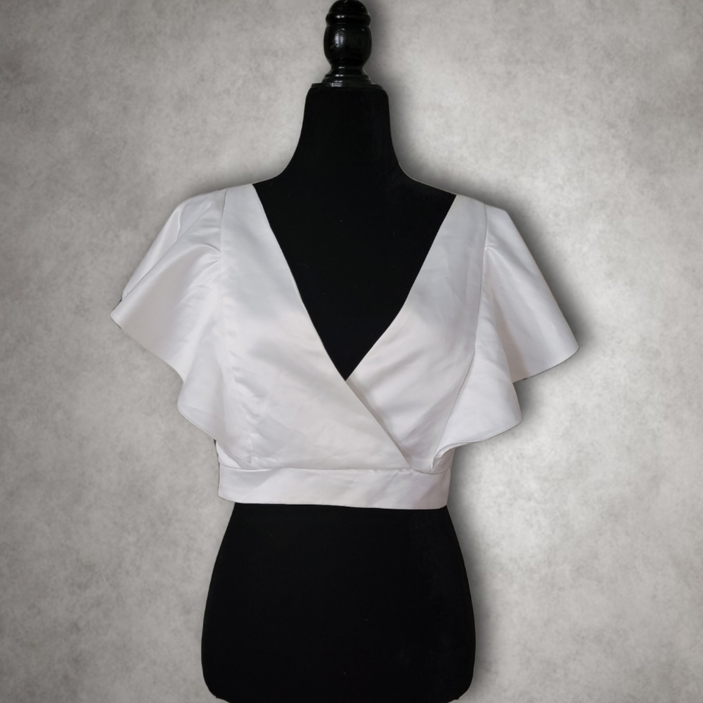 True Violet/ Butterfly Sleeve Crop Top